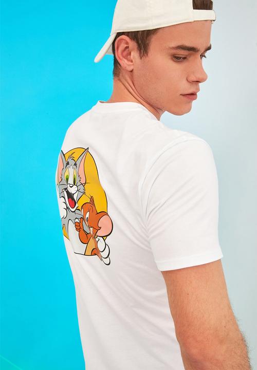 Trendyol - Tom & jerry printed short sleeve tee - white