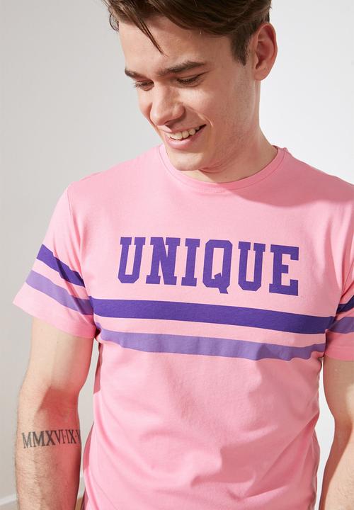 Trendyol - Unique printed short sleeve tee - pink