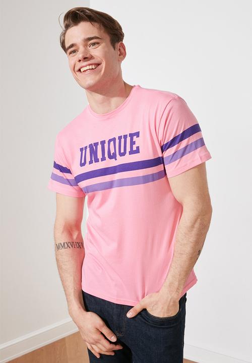 Trendyol - Unique printed short sleeve tee - pink