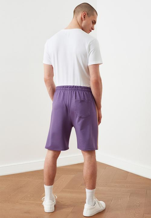 Trendyol - Colour block side stripe shorts - purple