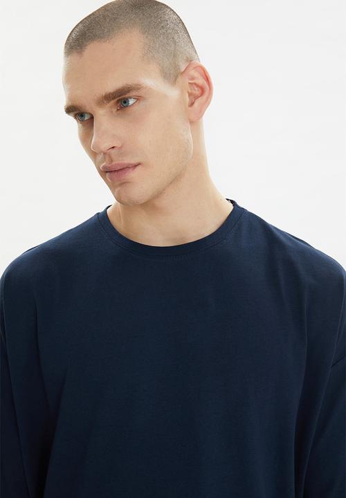 Trendyol - The big wave back print short sleeve tee - navy