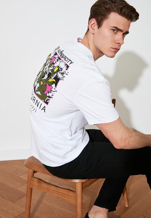 Trendyol - More authenticity back print short sleeve tee - white