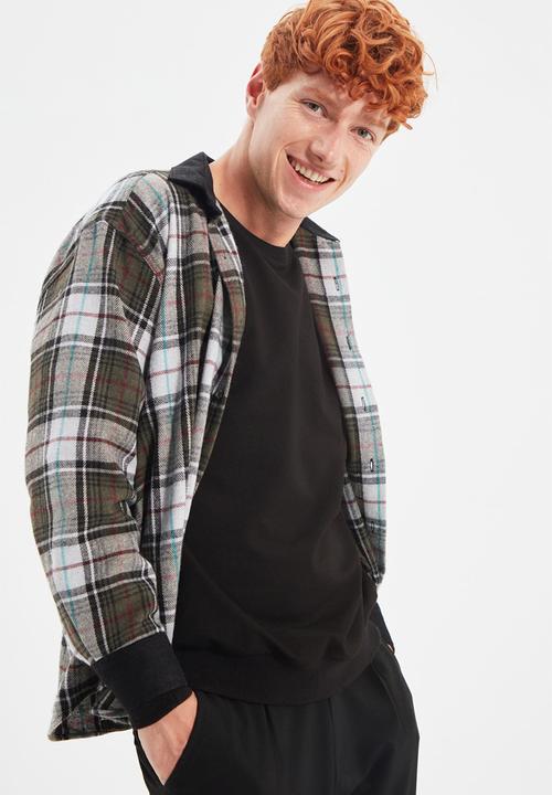 Trendyol - Check long sleeve shirt - khaki