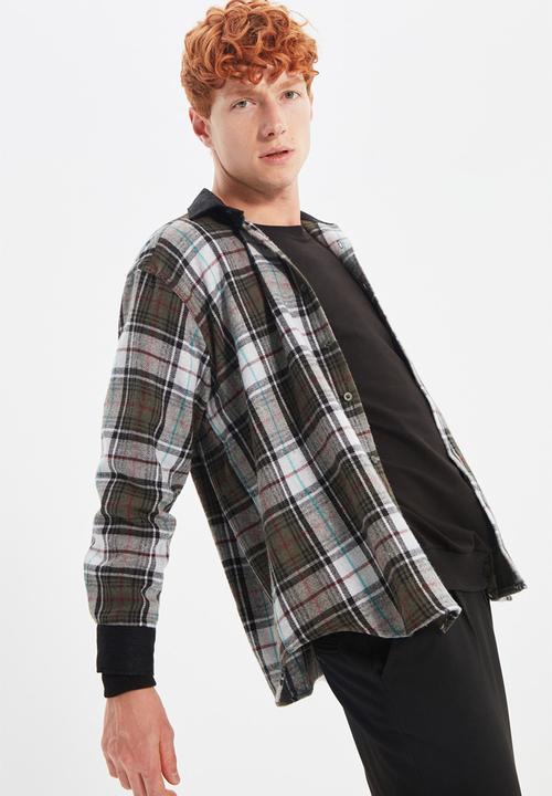 Trendyol - Check long sleeve shirt - khaki