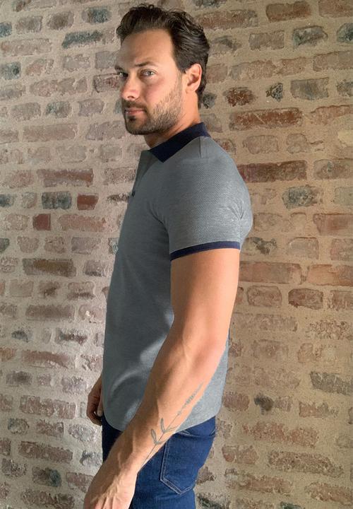 Trendyol - Contrast collar short sleeve golfer - grey
