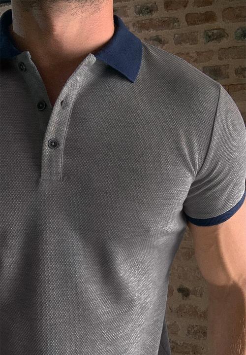 Trendyol - Contrast collar short sleeve golfer - grey