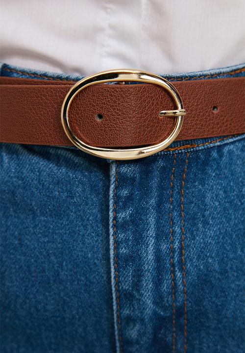 Trendyol - 2 pack oval belts - brown/black