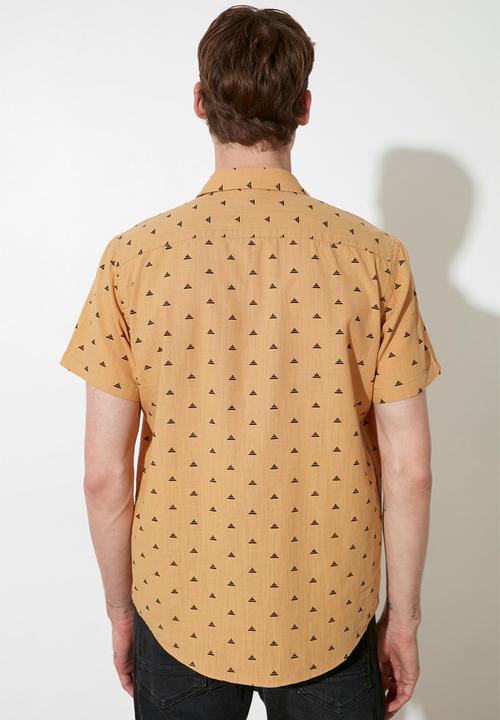 Trendyol - Printed short sleeve shirt - mustard