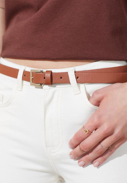Trendyol - 2 Pack square belts - brown & black