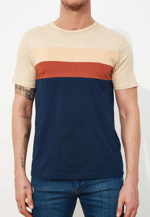 Trendyol - Stripe short sleeve tee - beige