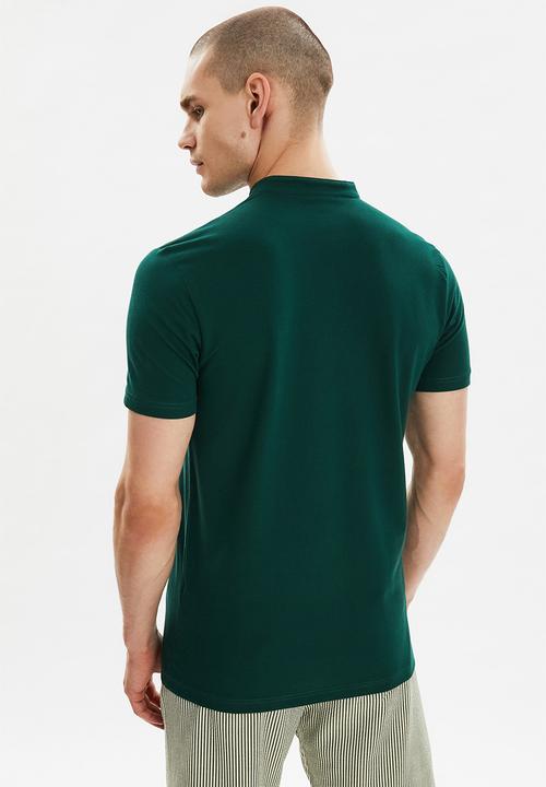 Trendyol - Grandpa collar short sleeve golfer - emerald green