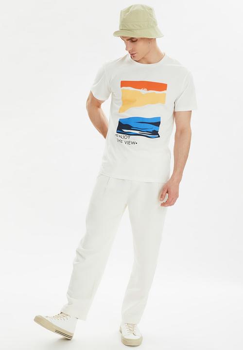 Trendyol - Sun view printed short sleeve tee - ecru