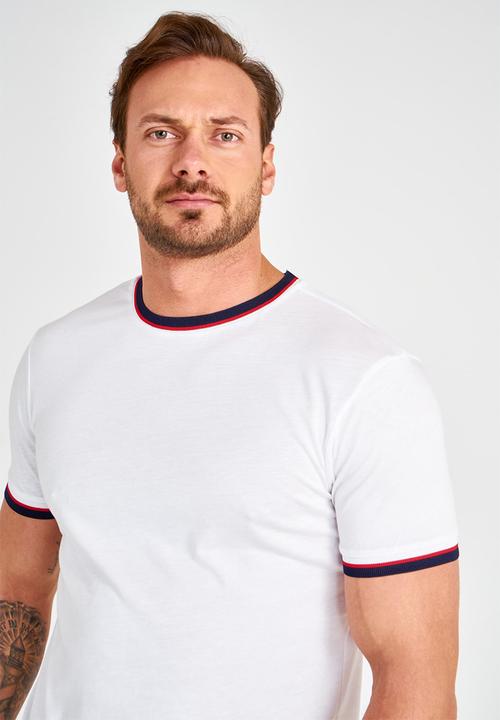 Trendyol - Contrast crew neck short sleeve tee - white