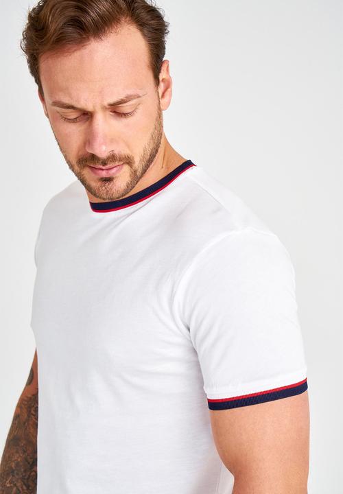 Trendyol - Contrast crew neck short sleeve tee - white