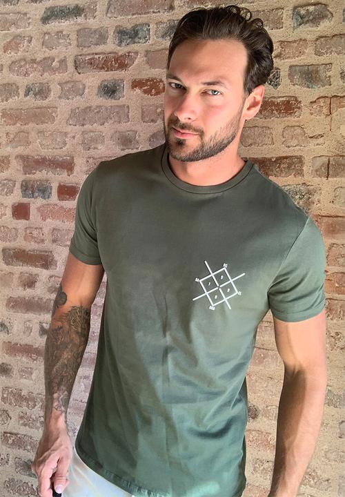 Trendyol - Chest print short sleeve tee - khaki