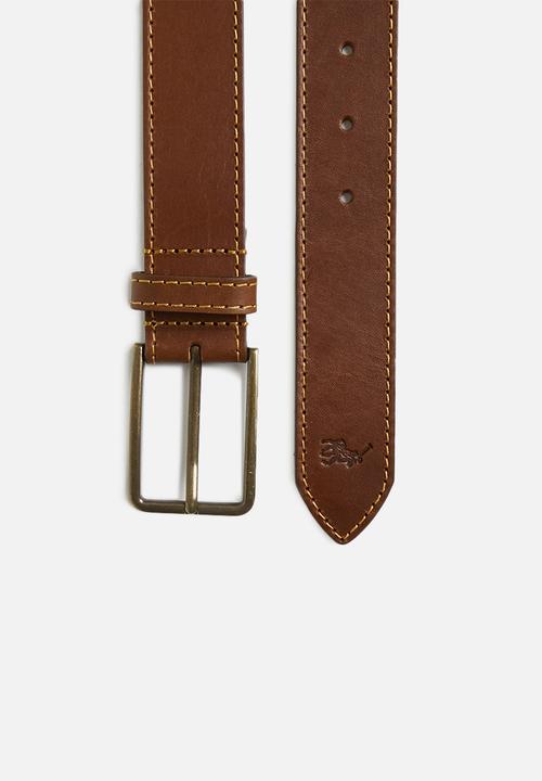 POLO - Olaf leather belt - tan