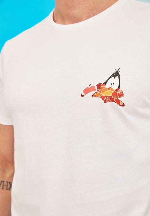 Trendyol - Dumi back printed short sleeve tee - white