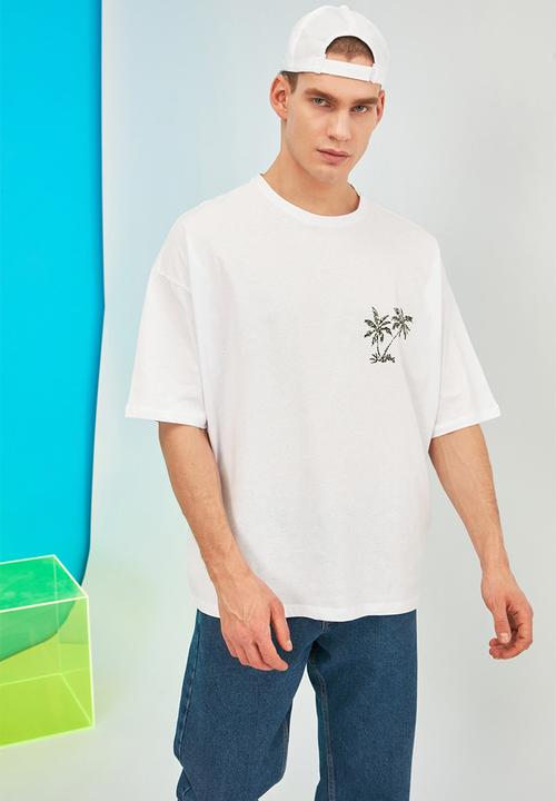 Trendyol - Hello summer printed short sleeve tee - white