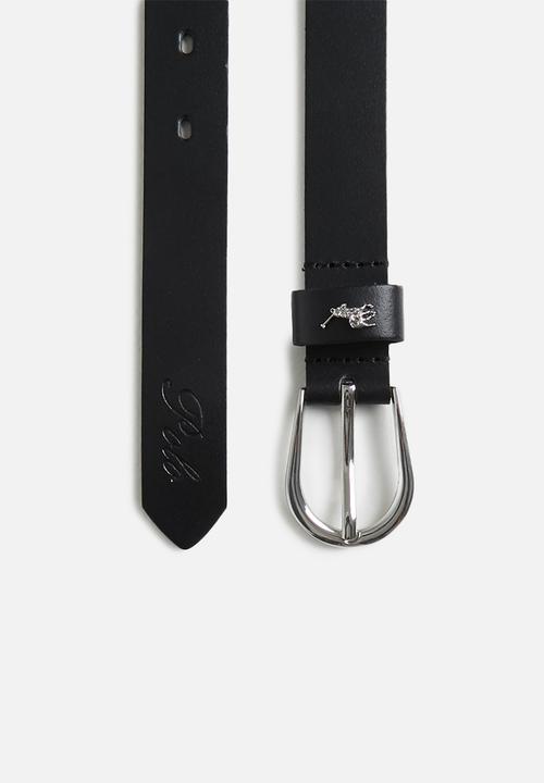 POLO - Zoe classic leather belt - black