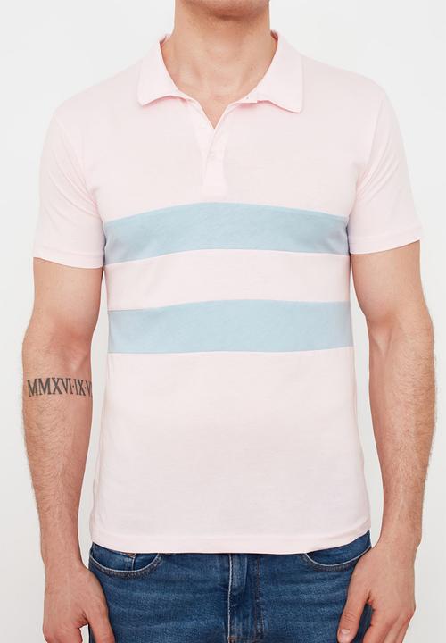 Trendyol - Contrast stripe short sleeve golfer - pink