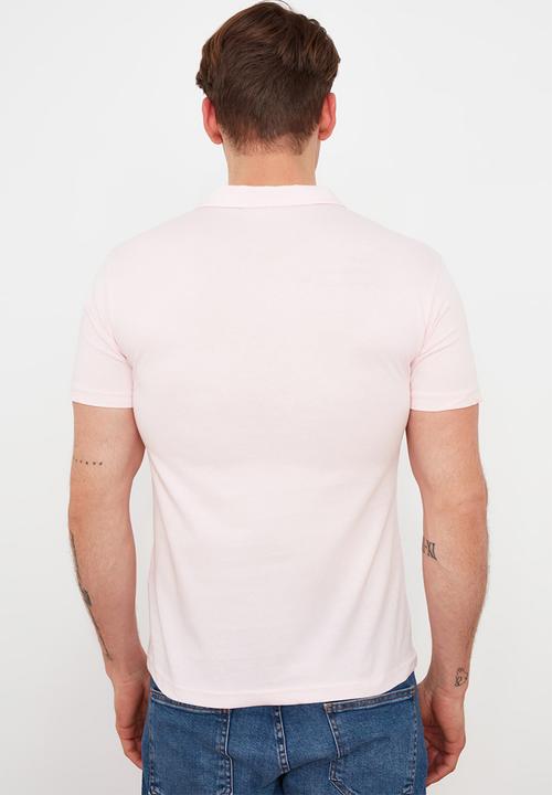 Trendyol - Contrast stripe short sleeve golfer - pink