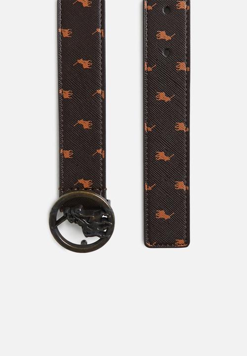 POLO - Sophie classic coated leather belt - brown