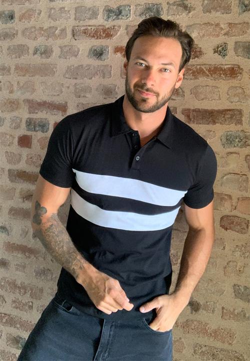 Trendyol - Contrast stripe short sleeve golfer - black