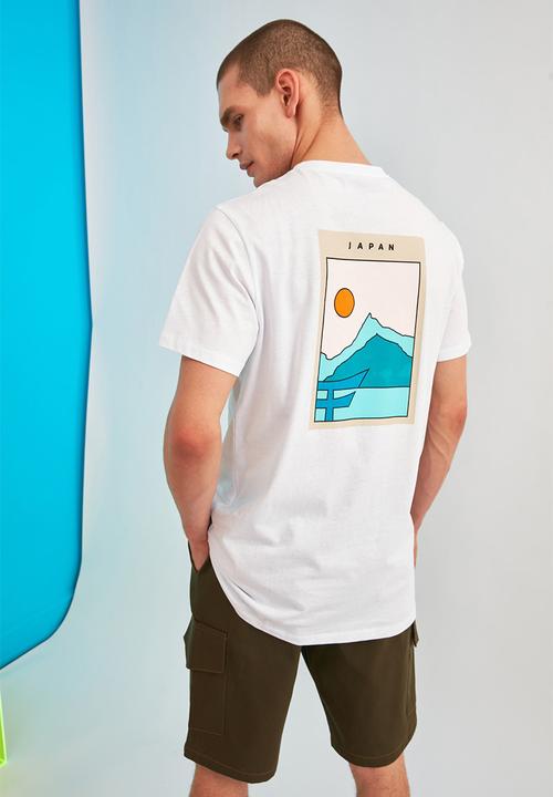 Trendyol - Japan back print short sleeve tee - white