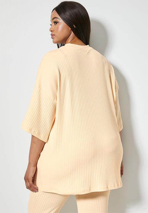 Superbalist - Long line rib tee - neutral 