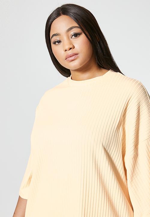 Superbalist - Long line rib tee - neutral 