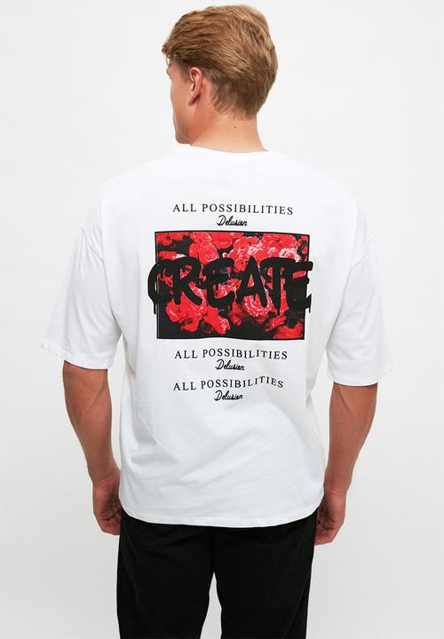 Trendyol - Create printed short sleeve tee - white