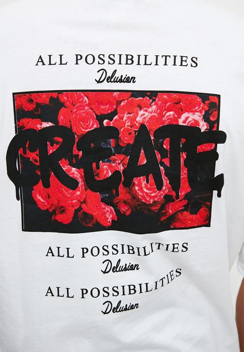 Trendyol - Create printed short sleeve tee - white