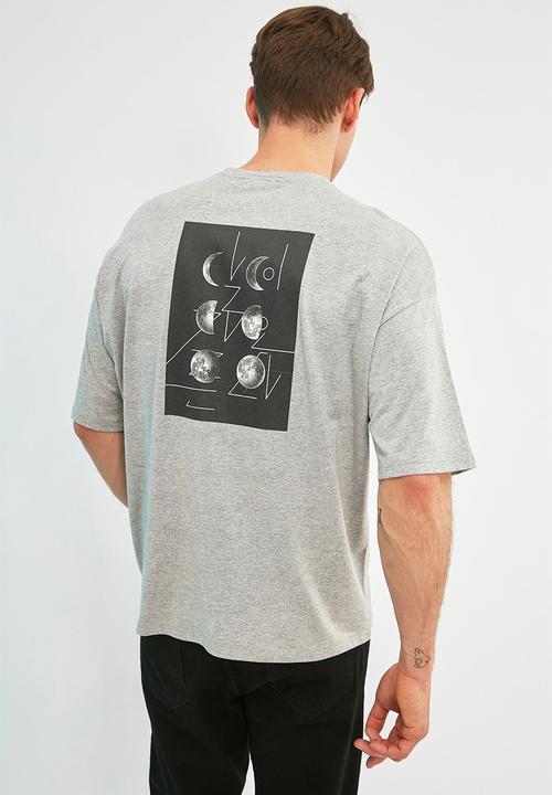 Trendyol - Moon back print short sleeve tee - grey
