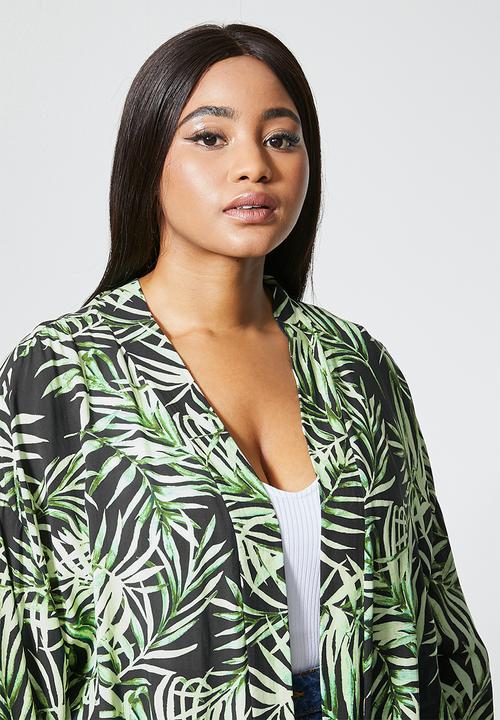Superbalist - Longer length shacket - green & black 