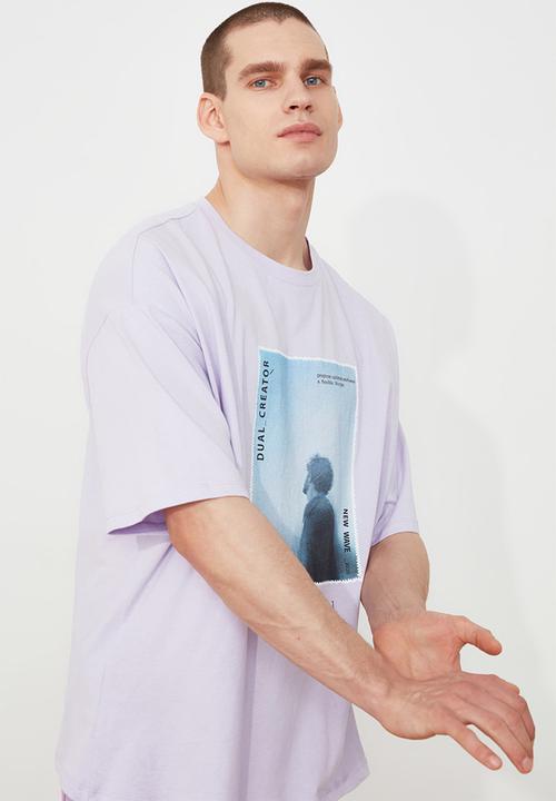 Trendyol - Charlie chest print short sleeve tee - lilac