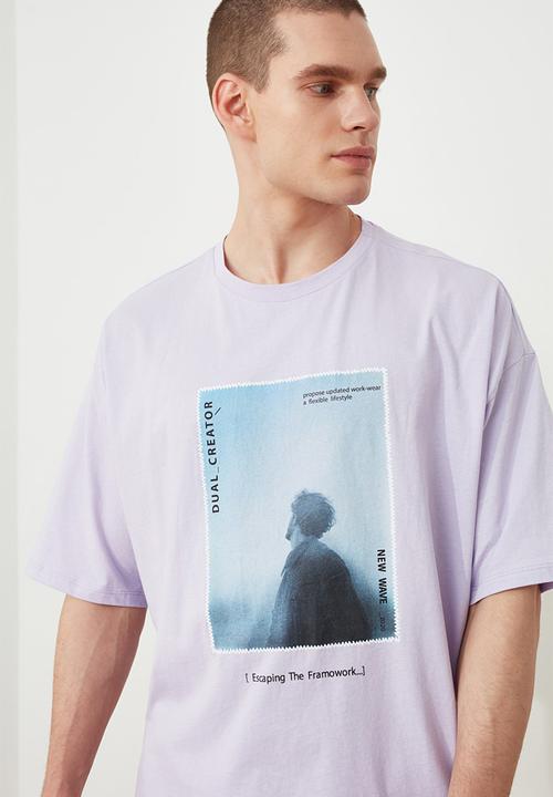 Trendyol - Charlie chest print short sleeve tee - lilac
