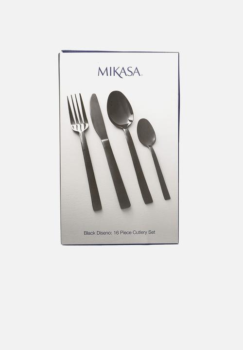 Kitchen Craft - Mikasa ciara diseno 16 piece cutlery - black