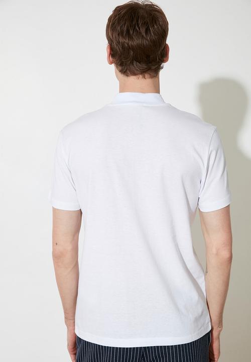 Trendyol - High neck quarter zip tee - white