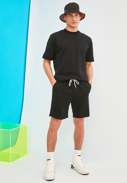 Trendyol - Benzo stripe short sleeve tee - black