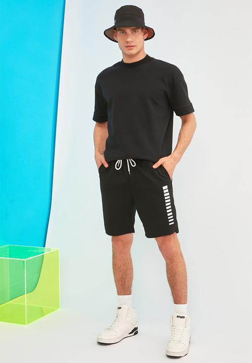 Trendyol - Benzo stripe short sleeve tee - black