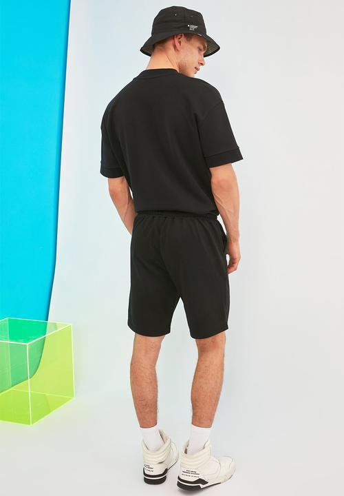 Trendyol - Benzo stripe short sleeve tee - black