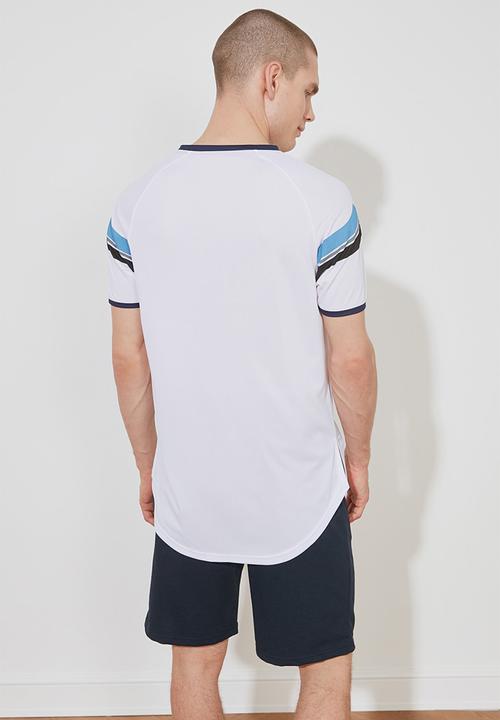 Trendyol - Multi-stripe short sleeve tee - white