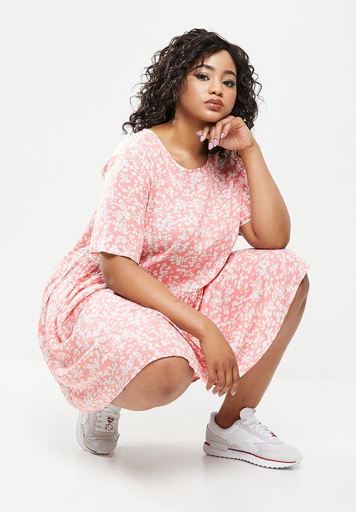Blake - Babydoll mini dress - pink & white