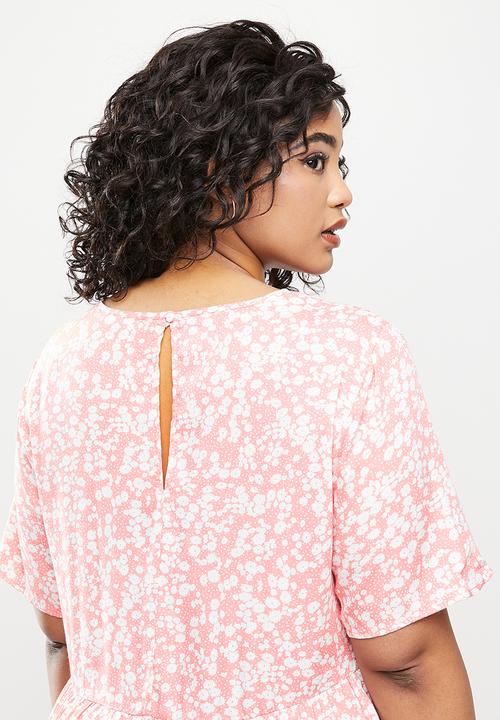 Blake - Babydoll mini dress - pink & white