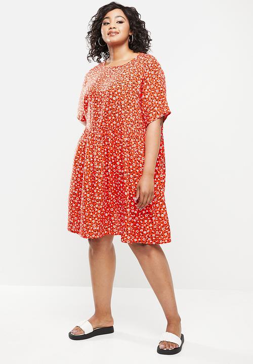 Blake - Babydoll mini dress - red
