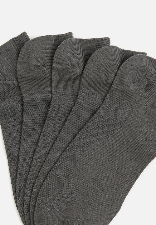 Superbalist - Plain 5-pack ankle socks - grey melange