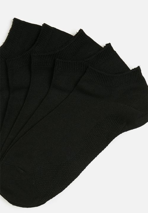 Superbalist - Plain 5-pack ankle socks - black x5