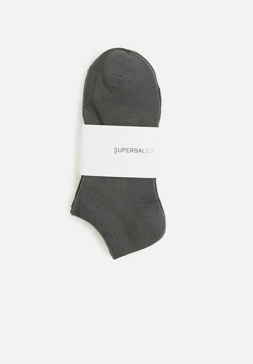 Superbalist - Plain 3-pack ankle socks - grey x3