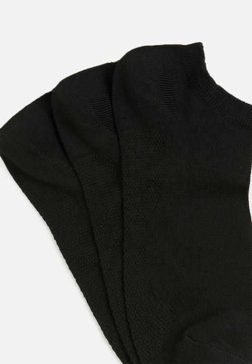 Superbalist - Plain 3-pack ankle socks - black x3