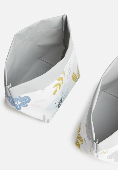 Inspired Vision Studios - Drewdrop canvas Storage set of 2 - floral